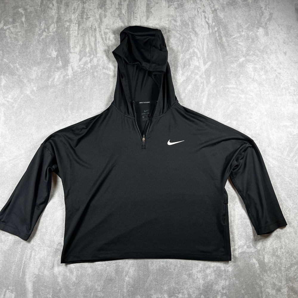 Nike Women's Dry Element Running Black Hoodie Aa7958 010 Sz M